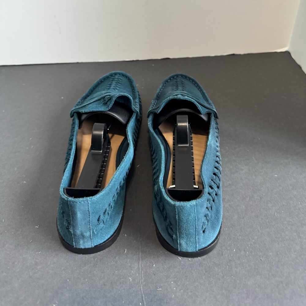 NWOT Anthropologie Pilcro Vibrant Blue Suede Woven Loafers. Size 8 - Picture 10 of 15